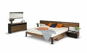 Queen Modrest Rondo Modern Walnut Bedroom Set by VIG Furniture