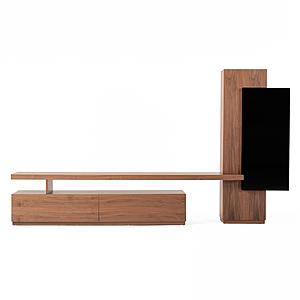 Modrest Bashia - Contemporary Walnut + Black TV Stand by VIG Furniture