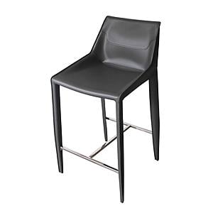 Modrest Halo - Modern Grey Saddle Leather Counter Stool by VIG Furniture