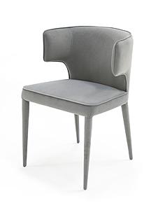 Modrest Lucero - Modern Grey Velvet Arm Dining Chair by VIG Furniture