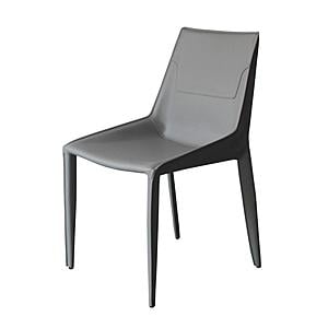 Modrest Halo - Modern Light Grey Saddle Leather Dining Chair Set of Two by VIG Furniture