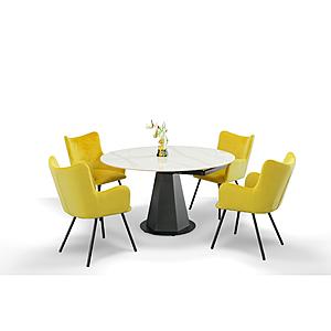 Modrest Barela - Modern Black and White Ceramic Extendable 35.5"/53" Dining Table by VIG Furniture
