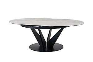 Modrest Alberta - Modern Black and White Ceramic Extendable 59"/86.5" Oval Dining Table by VIG Furniture