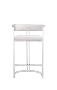 Modrest Munith - Modern White Vegan Leather + Stainless Steel Counter Chair by VIG Furniture