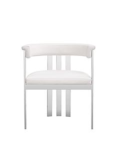 Modrest Pontiac - Modern White Vegan Leather + Stainless Steel Dining Chair by VIG Furniture