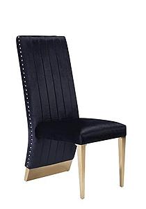 Modrest Keisha - Modern Black Velvet and Gold Dining Chair Set of 2 by VIG Furniture