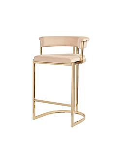 Modrest - Munith Modern Beige Velvet & Gold Counter Stool by VIG Furniture