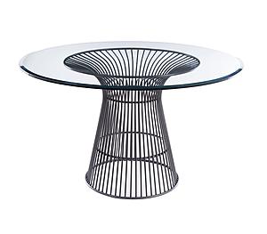 Modrest Chandler - Modern Round Glass & Black Stainless Steel Dining Table by VIG Furniture