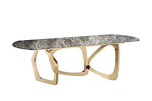 Modrest Colton - Modern Brown & Gold Dining Table by VIG Furniture