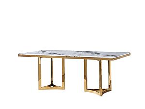 Modrest Loomis - White Marble & Gold Dining Table by VIG Furniture