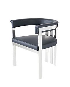 Modrest Pontiac - Modern Black Vegan Leather and Stainless Steel Dining Chair by VIG Furniture