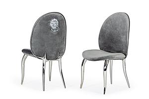 Modrest Vince - Glam Grey Velvet Dining Chair Set of 2 by VIG Furniture