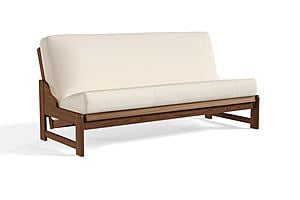 Futon Frame - Front-Closing Eco-Friendly Hardwood - Virgo Walnut by Comfort Pure