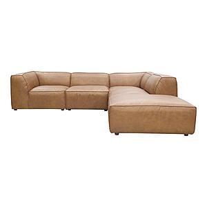 Form Classic L Modular Sectional Sonoran Tan Leather by Moe's Home Collection