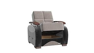 Yafah Gray Microfiber Fabric Armchair by Casamode