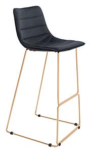 Adele Bar Chair Black & Gold (Set of 2) by Zuo Modern