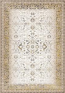 Zola Cream Yellow Black Elegant Classic Rug by Kalora