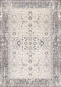 Zola Cream Blue Black Elegant Classic Rug by Kalora
