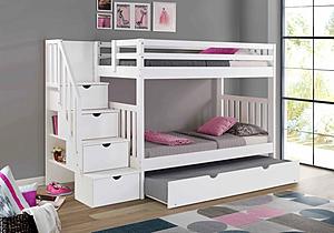 Cambridge Bunk Bed w/Staircase White by Innovations