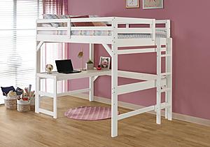 Loft Bed with Desk w/Ladder White by Innovations