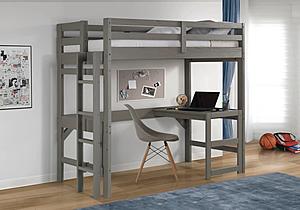 Loft Bed with Desk w/Ladder Gray by Innovations