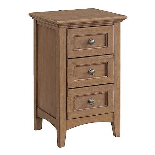 McKenzie Small 3-Drawer Nightstand, Pecan by Whittier Wood Furniture