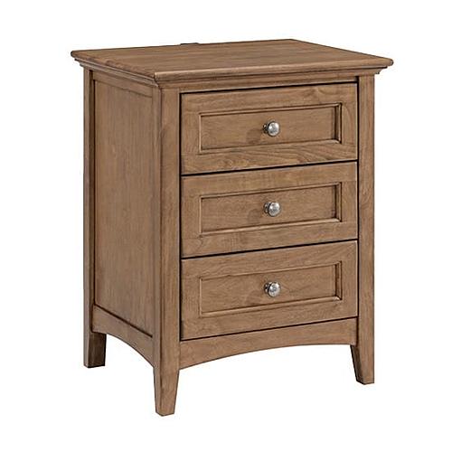 McKenzie 3-Drawer Nightstand, Pecan by Whittier Wood Furniture