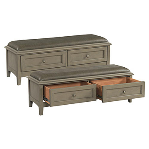 McKenzie 2-Drawer Bench, Fieldstone by Whittier Wood Furniture