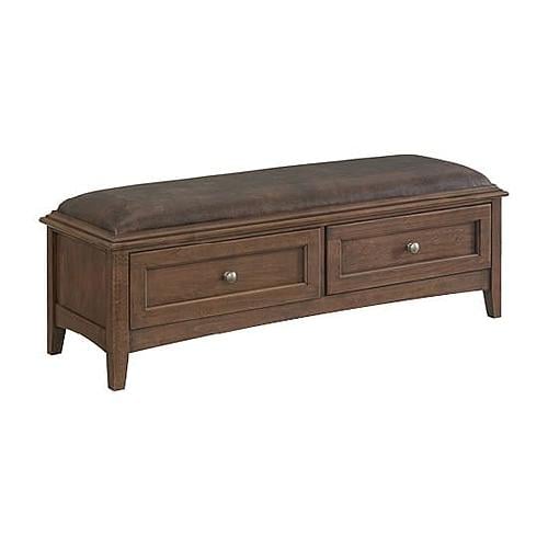 McKenzie 2-Drawer Bench, Java by Whittier Wood Furniture