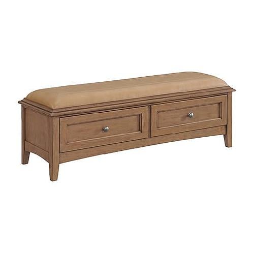 McKenzie 2-Drawer Bench, Pecan by Whittier Wood Furniture