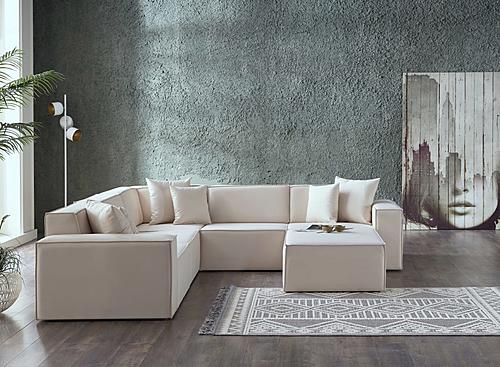 Daya Modular Sectional Sofa (Manori Ekru) by Bellona
