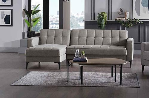 Parker Corvet Gray Sectional Sofa by Bellona