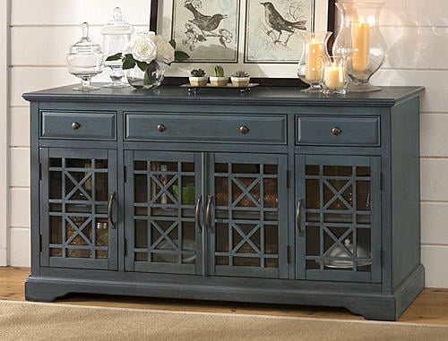 Craftsman Antique Blue 60 Inch Media Unit by Jofran Furniture