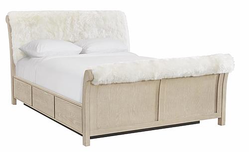 Catalina King Sheepskin Storage Bed by Whittier Wood Furniture