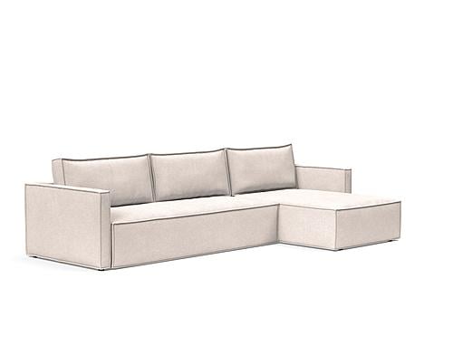 Newilla Slim Sofa Bed w/Lounger Adario Basmati by Innovation Living