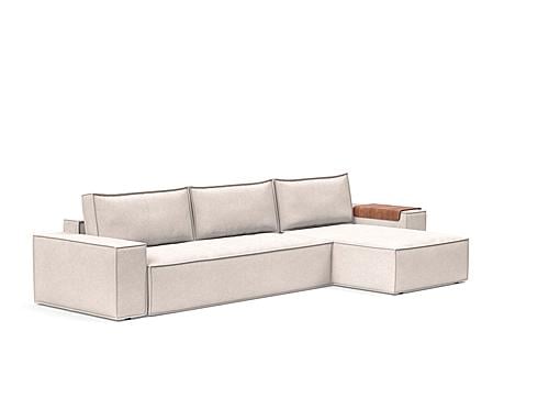 Newilla Wide Sofa Bed w/Lounger Adario Basmati by Innovation Living