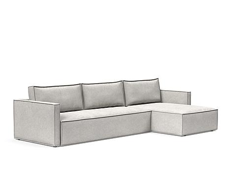 Newilla Slim Sofa Bed w/Lounger Adario Fog by Innovation Living