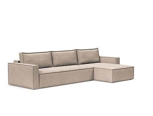 Newilla Standard Sofa Bed w/Lounger Adario Taupe by Innovation Living