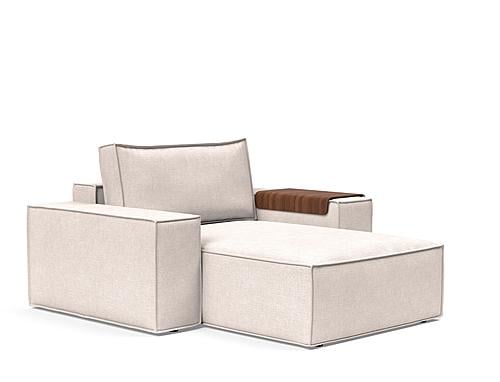 Newilla Wide Lounger Chair Adario Basmati by Innovation Living
