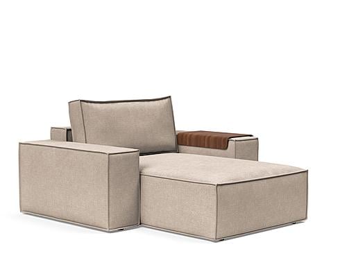 Newilla Wide Lounger Chair Adario Taupe by Innovation