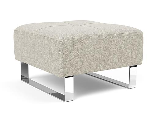 Deluxe Excess Ottoman Mixed Dance Natural, Chrome Legs by Innovation Living