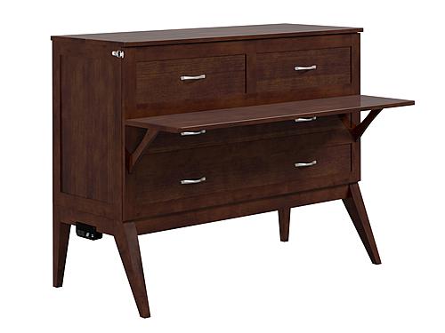 Northampton Murphy Bed (Chest Bed w/Desk) Antique Walnut by Atlantic