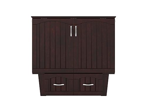 Sydney Twin Wood Murphy Bed Chest w/Storage Drawer & Charging Station in Espresso by AFI Furnishing