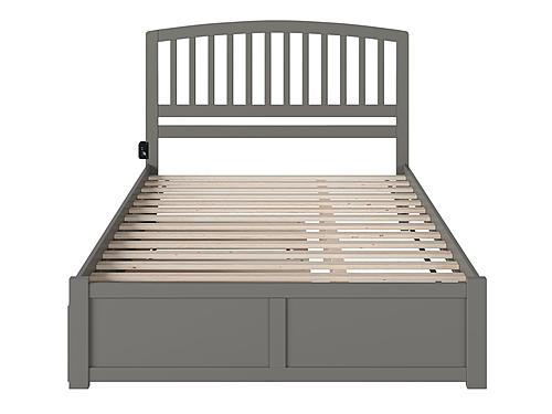 Richmond Solid Wood King Platform Bed w/Footboard & Twin XL Trundle in Grey by AFI Furnishing