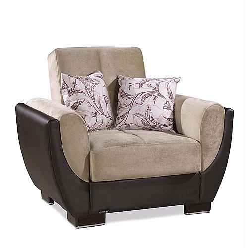 Armada Air Sand/Brown Chenille/PU 109 Armchair by Casamode