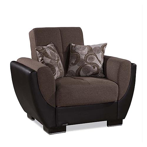 Armada Air Brown Chenille/PU 114 Armchair by Casamode