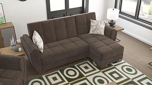 Armada Air Lounge Sectional (L+C) 108 Brown/Brown by Casamode