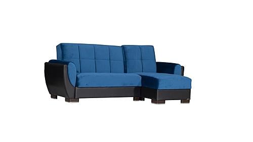 Armada Air Emerald Blue/Black 117 Sectional Sofa Sleeper by Casamode