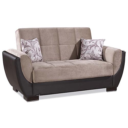 Armada Air Sand/Brown Chenille/PU 109 Loveseat by Casamode