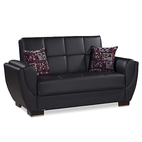 Armada Air Black PU 115 Loveseat by Casamode